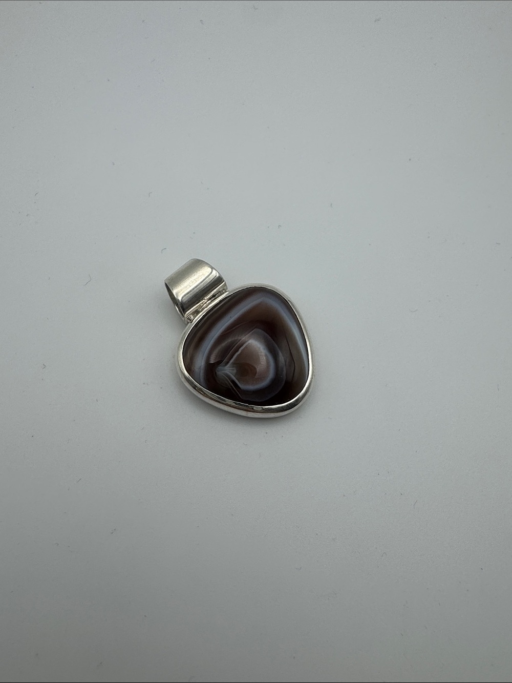 Sterling Silver Brown Agate Pendant - Women's Jewelry